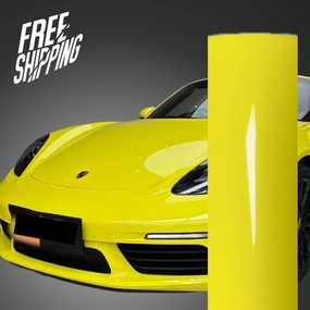Super Gloss Lemon Yellow Car Wrap