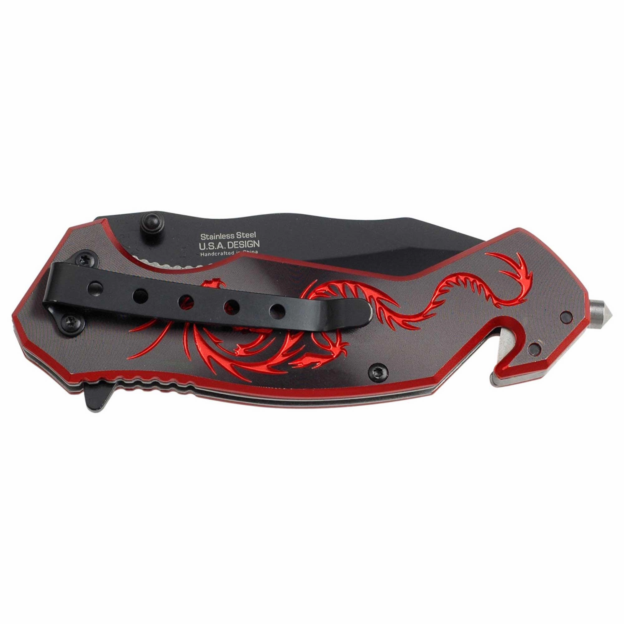 Tac-Force Folding Knife - Dragon Strike Drop Point Blade with Linear Lock | TF-759BR