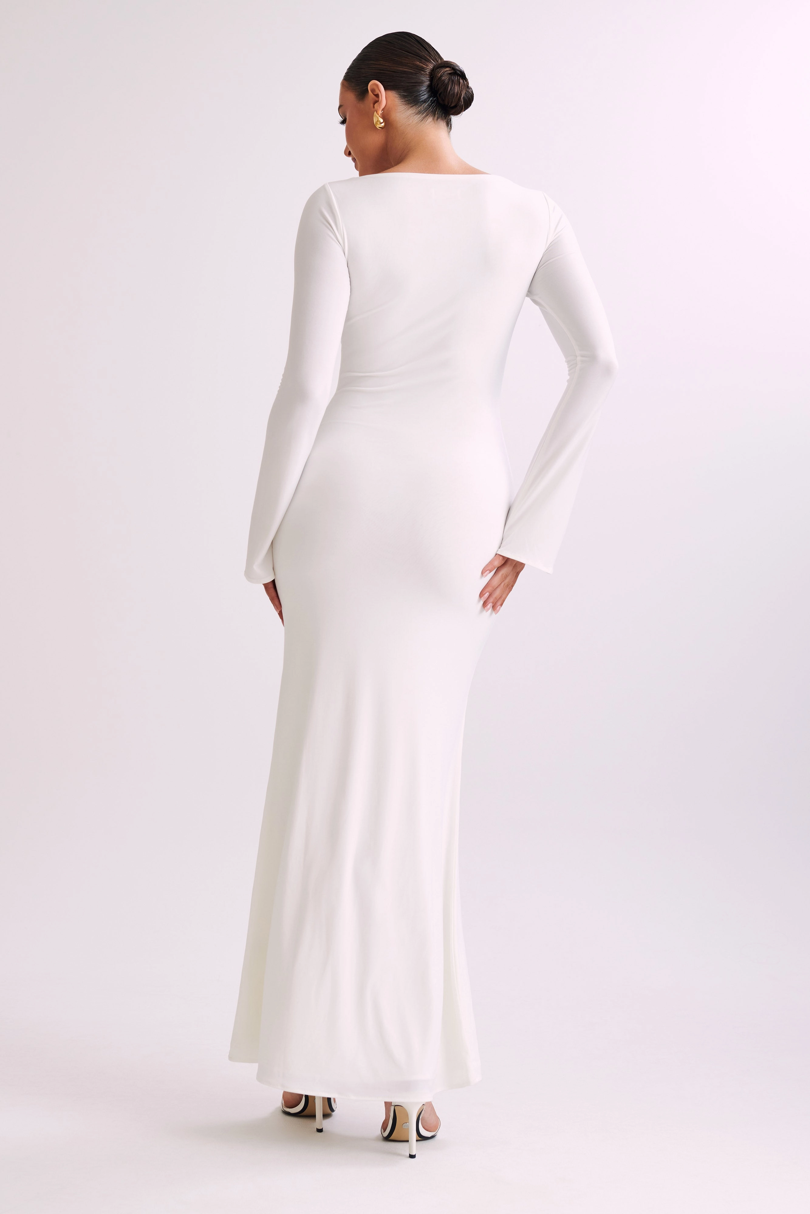 Tarna Slinky Fishtail Maxi Dress - Ivory