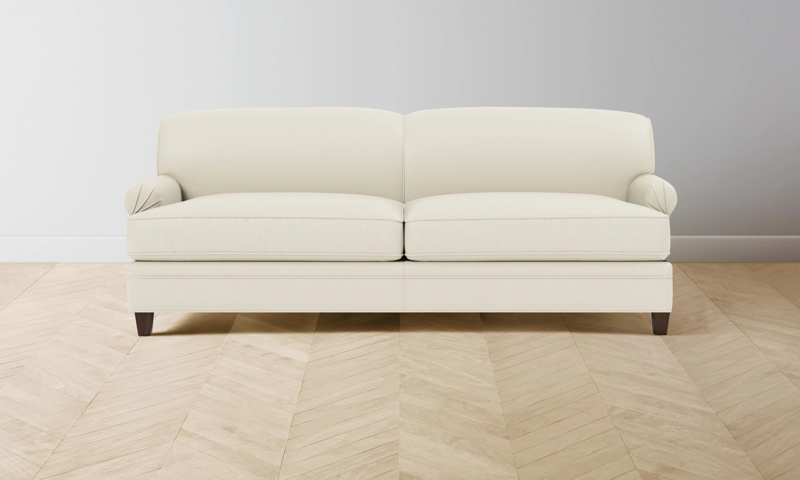The Carmine Sofa - Pebbled Leather Swan