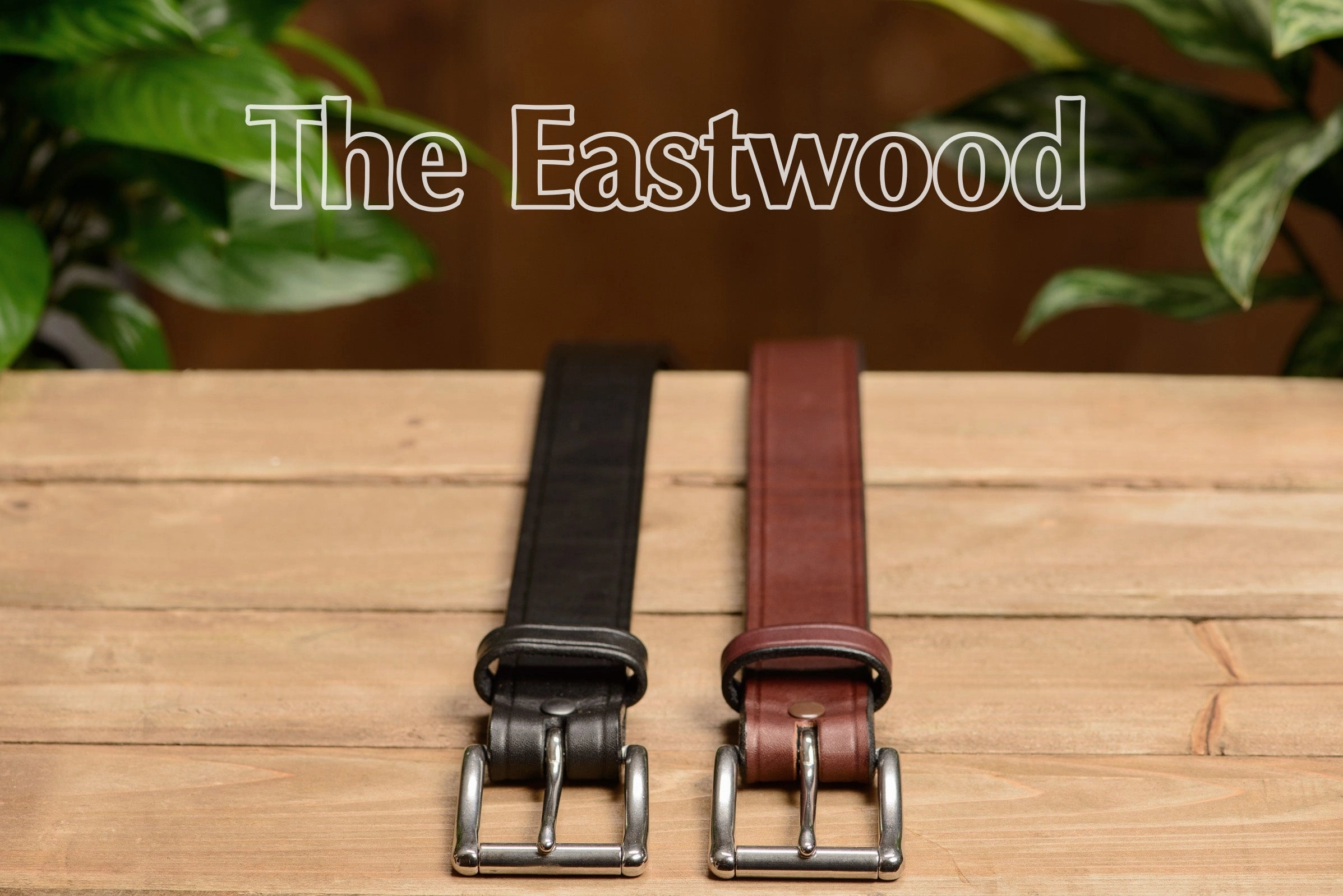 The Eastwood: Men's Brown Creased Accent Leather Belt Max Thick 1.50"