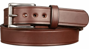 The Eastwood: Men's Brown Creased Accent Leather Belt Max Thick 1.50"