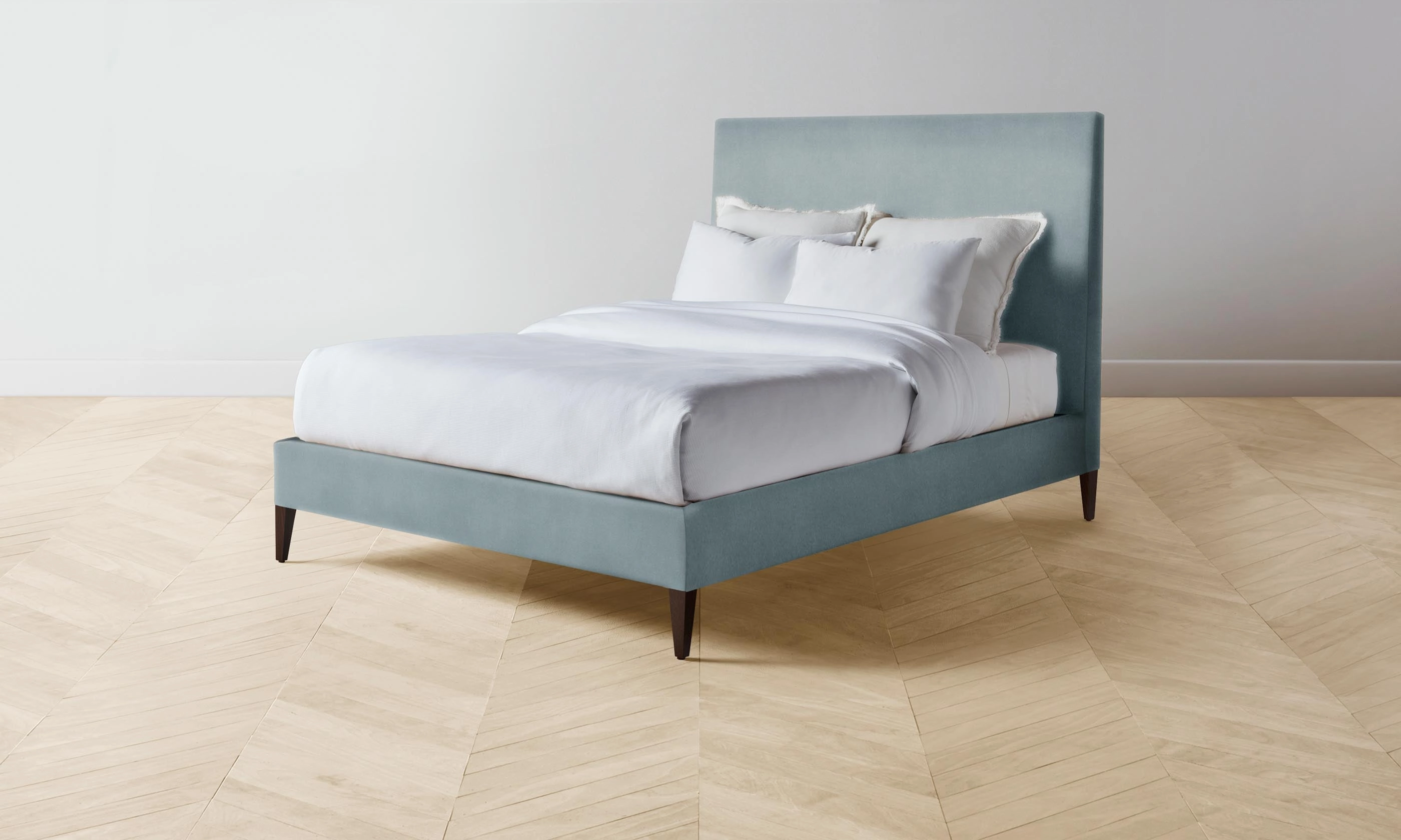 The Essex Bed - Mohair Slate Blue