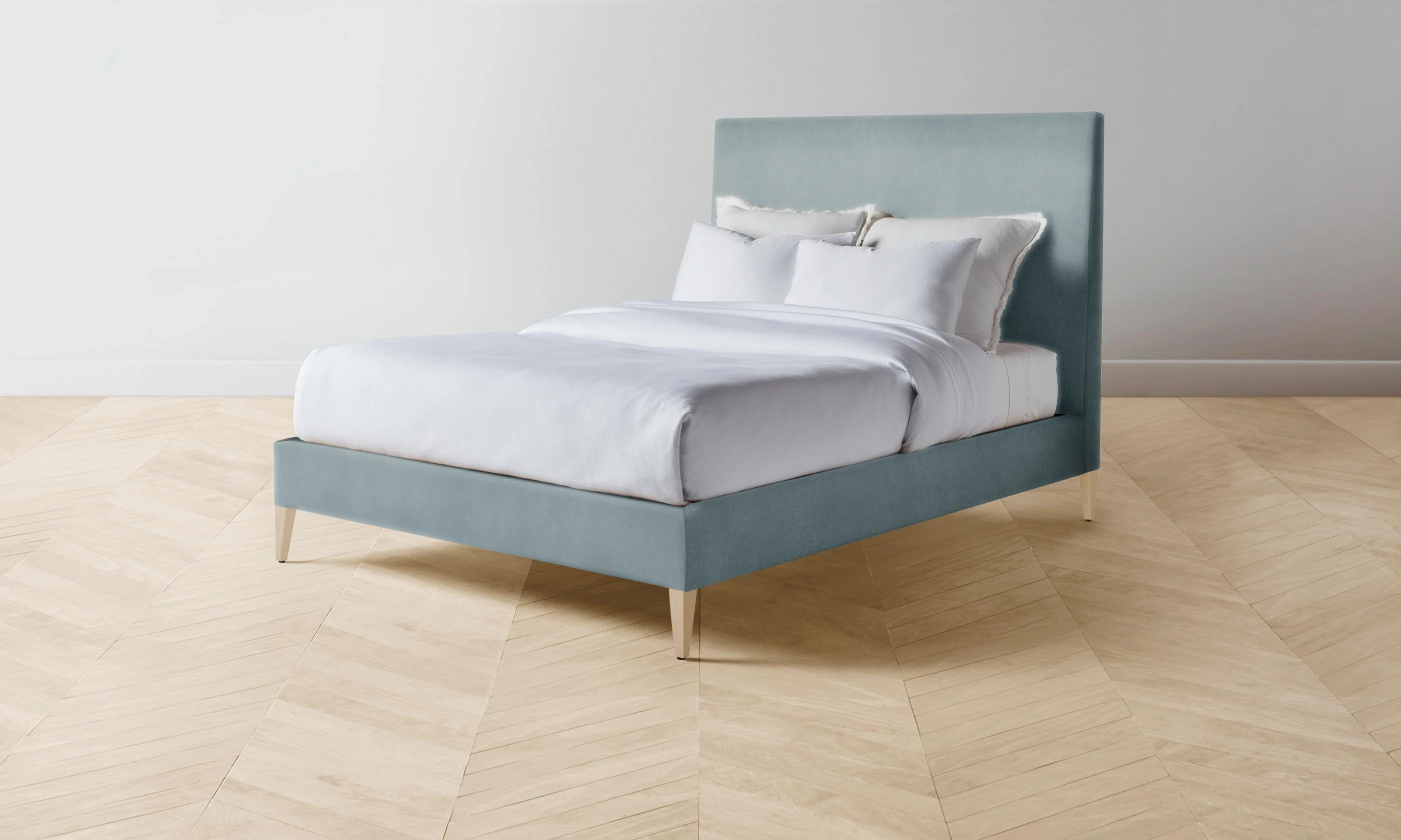 The Essex Bed - Mohair Slate Blue