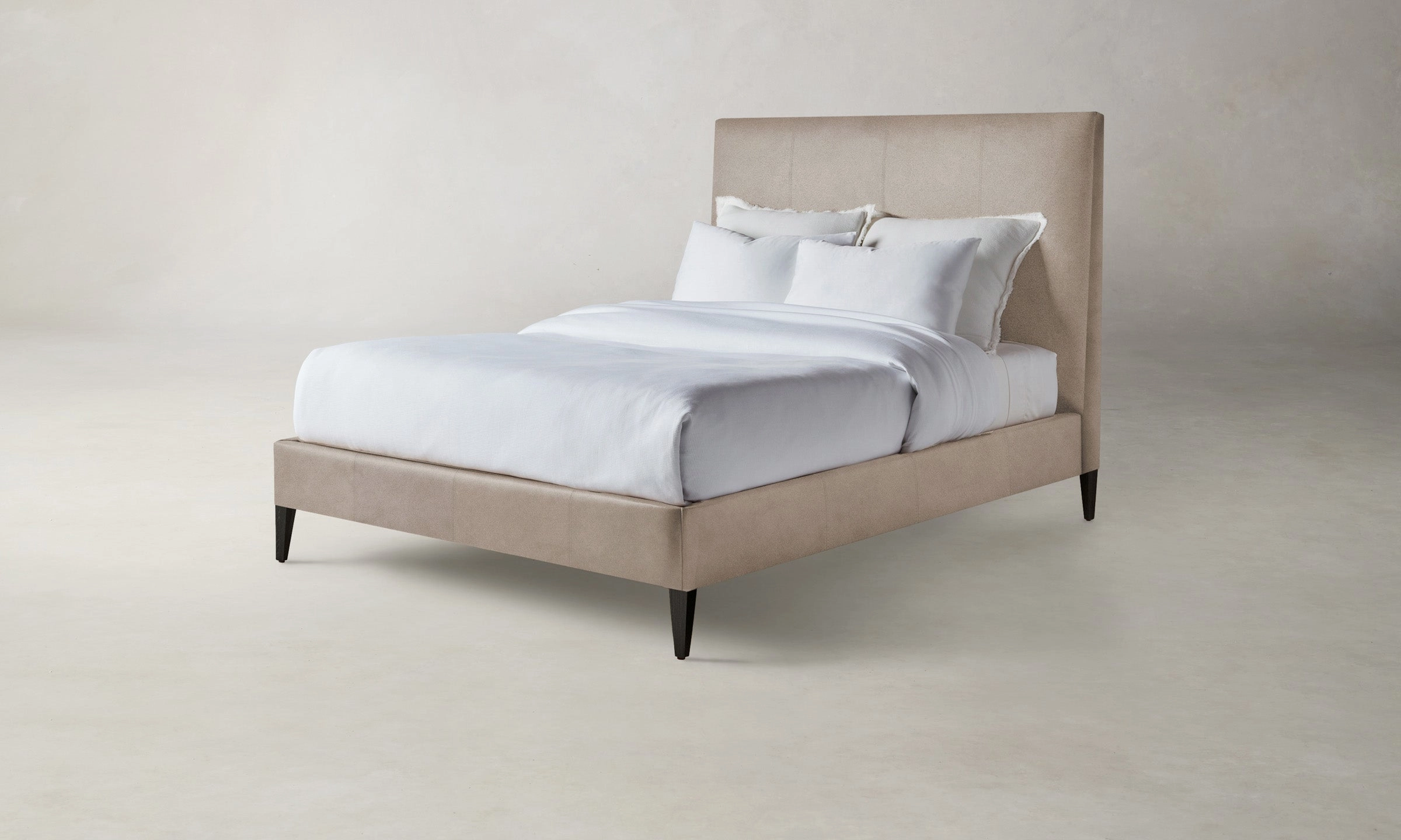 The Essex Bed - Nubuck Leather Fawn