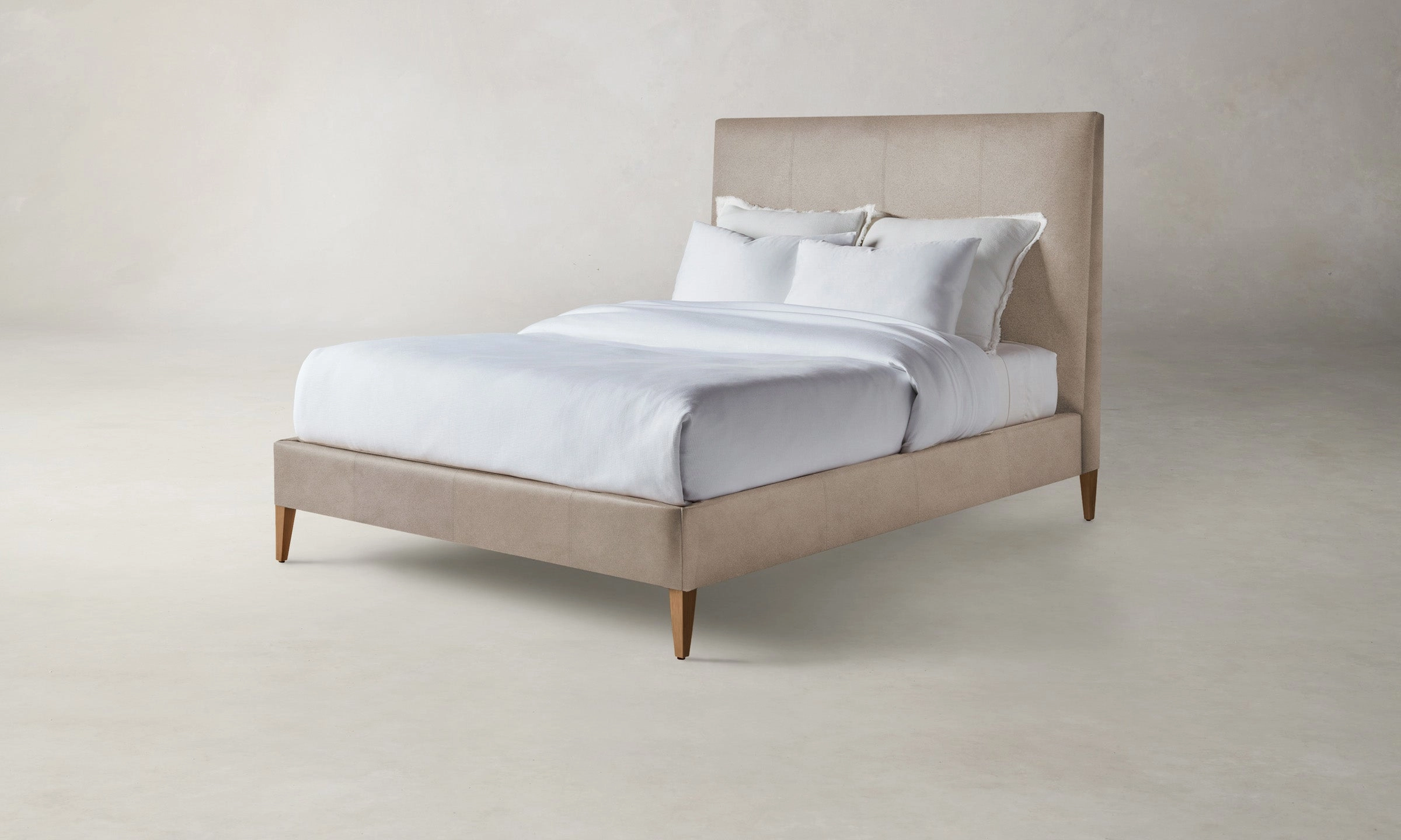 The Essex Bed - Nubuck Leather Fawn