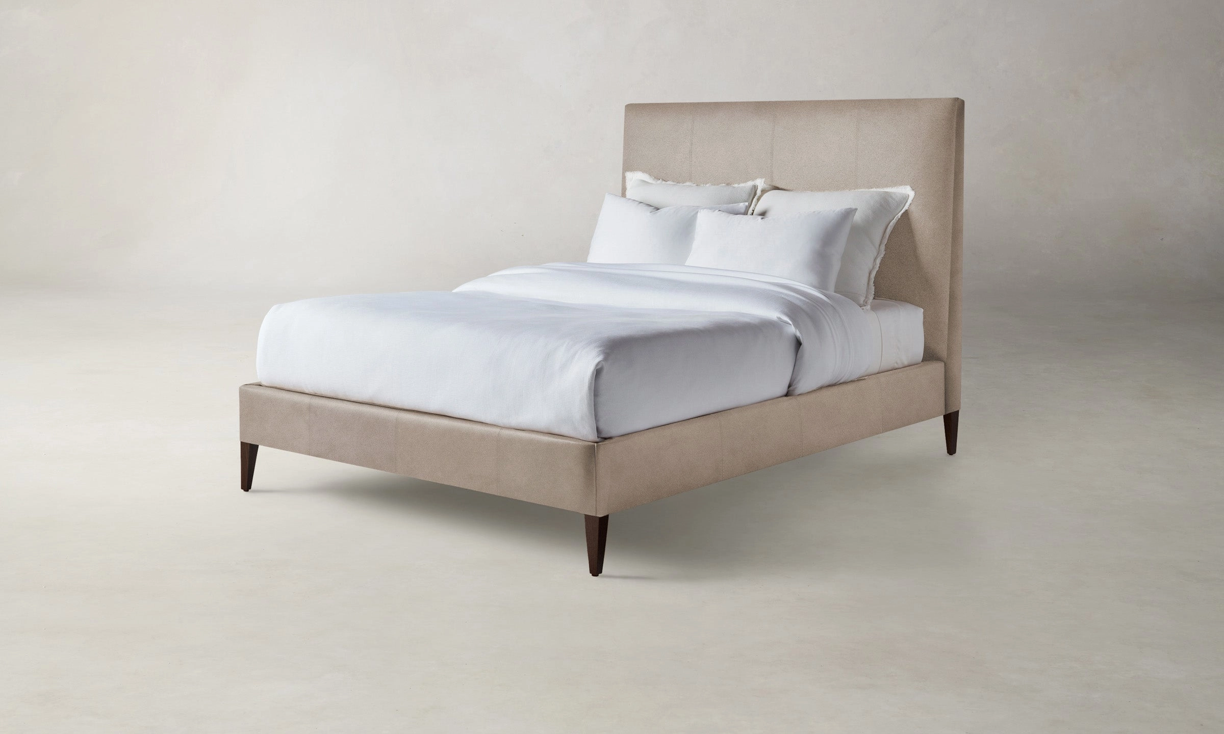 The Essex Bed - Nubuck Leather Fawn