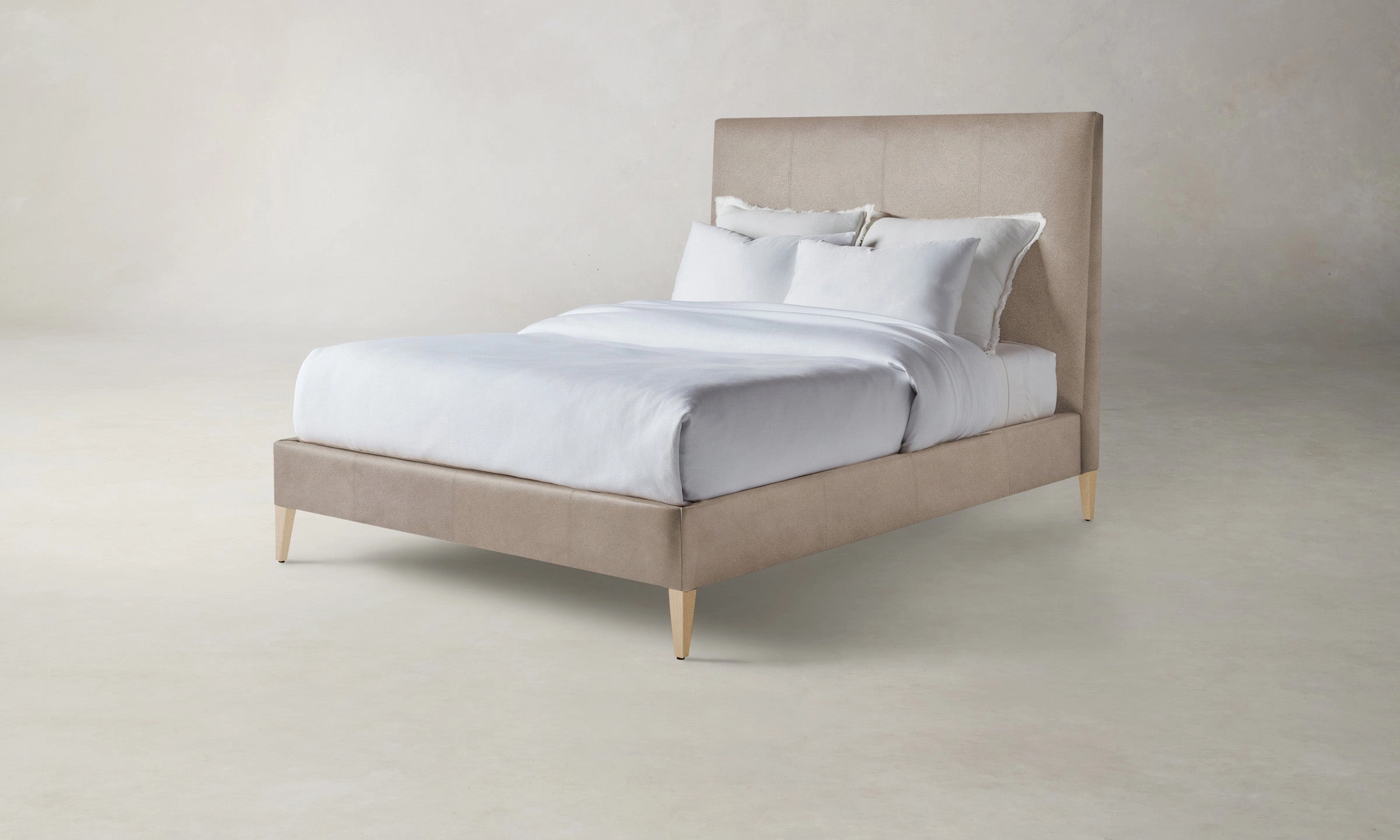 The Essex Bed - Nubuck Leather Fawn