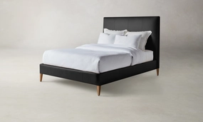 The Essex Bed - Pebbled Leather Ink