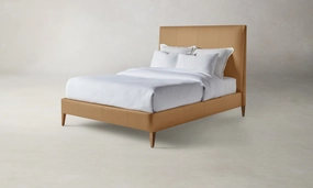 The Essex Bed - Pebbled Leather Latte