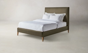 The Essex Bed - Pebbled Leather Truffle