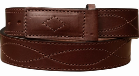 The Pit Boss: Brown Figure 8 Brown Stitched Buckle-less Ball Hook 1.50"
