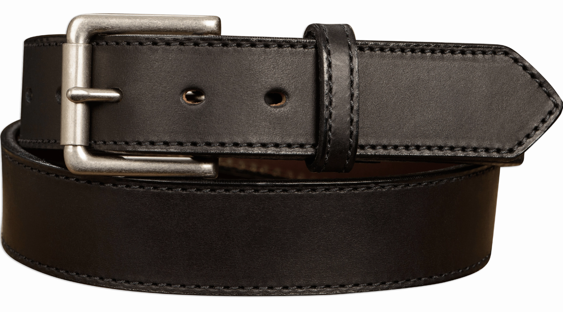 The Rockefeller: Black Stitched Oil Tanned 1.50"