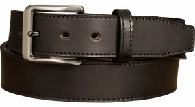 The Stallion: Black Stitched Italian Leather 1.50"