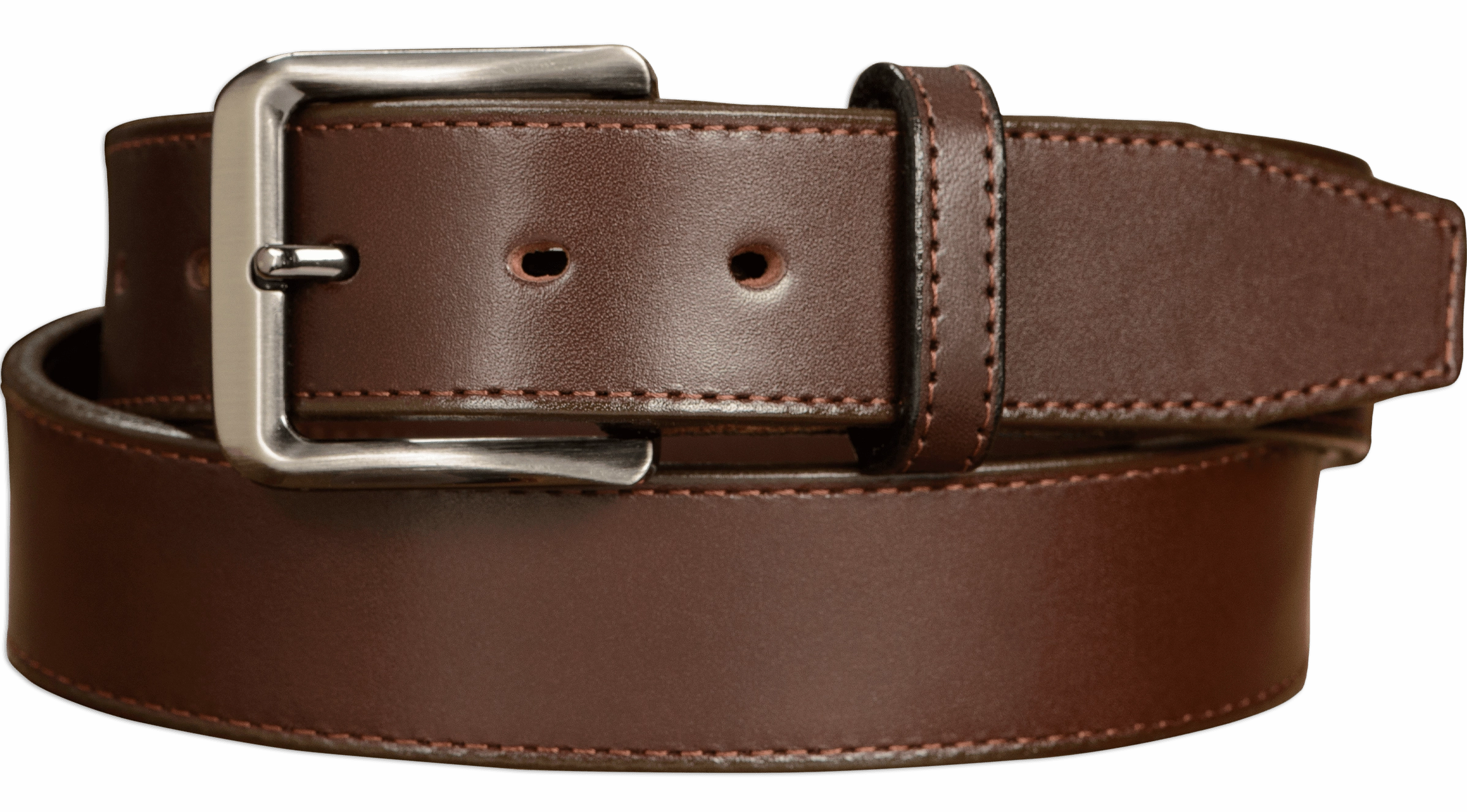 The Stallion: Brown Stitched Italian Leather 1.50"