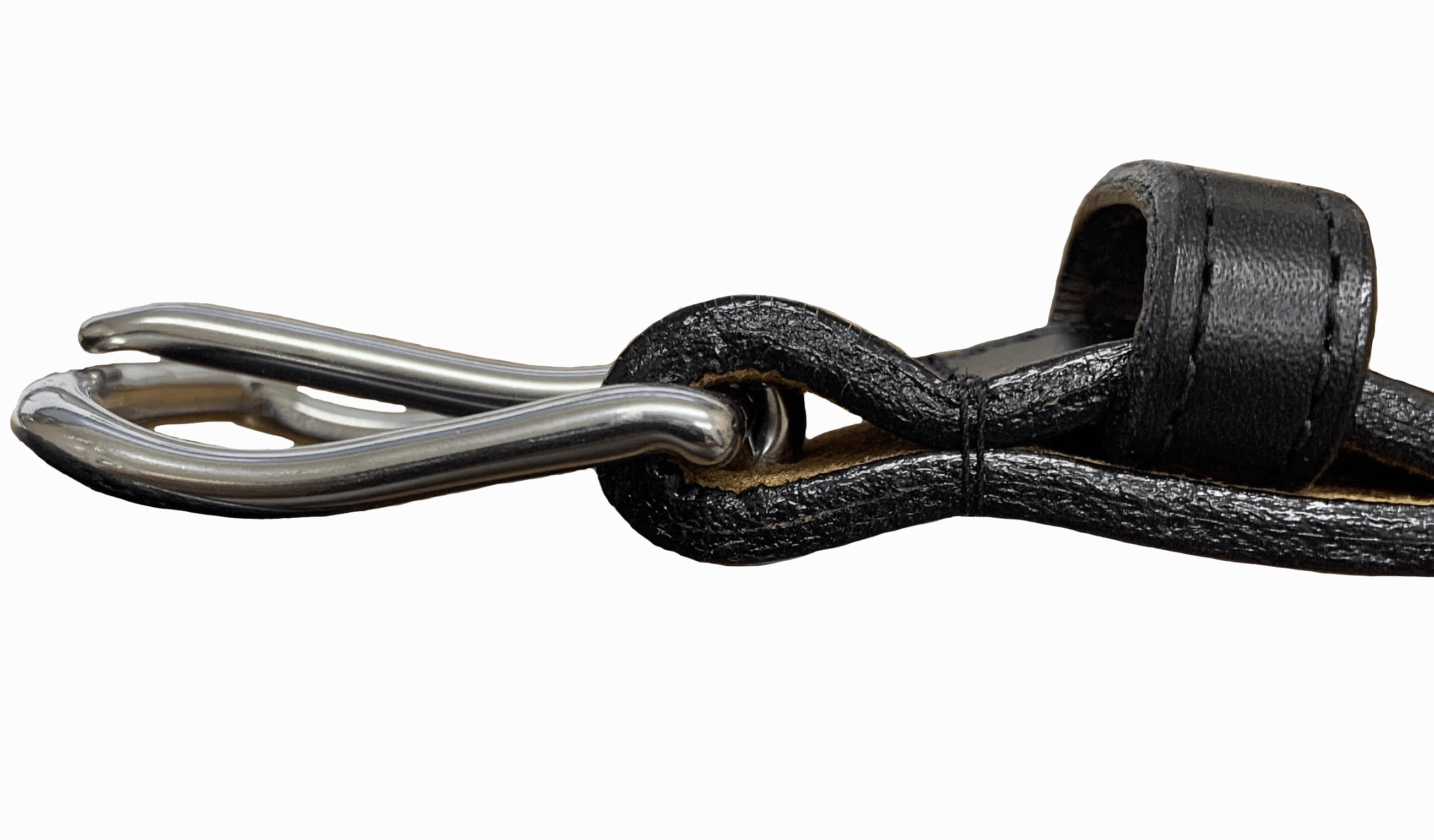 The Stallion: Men's Black Stitched Italian Leather Belt 1.25"