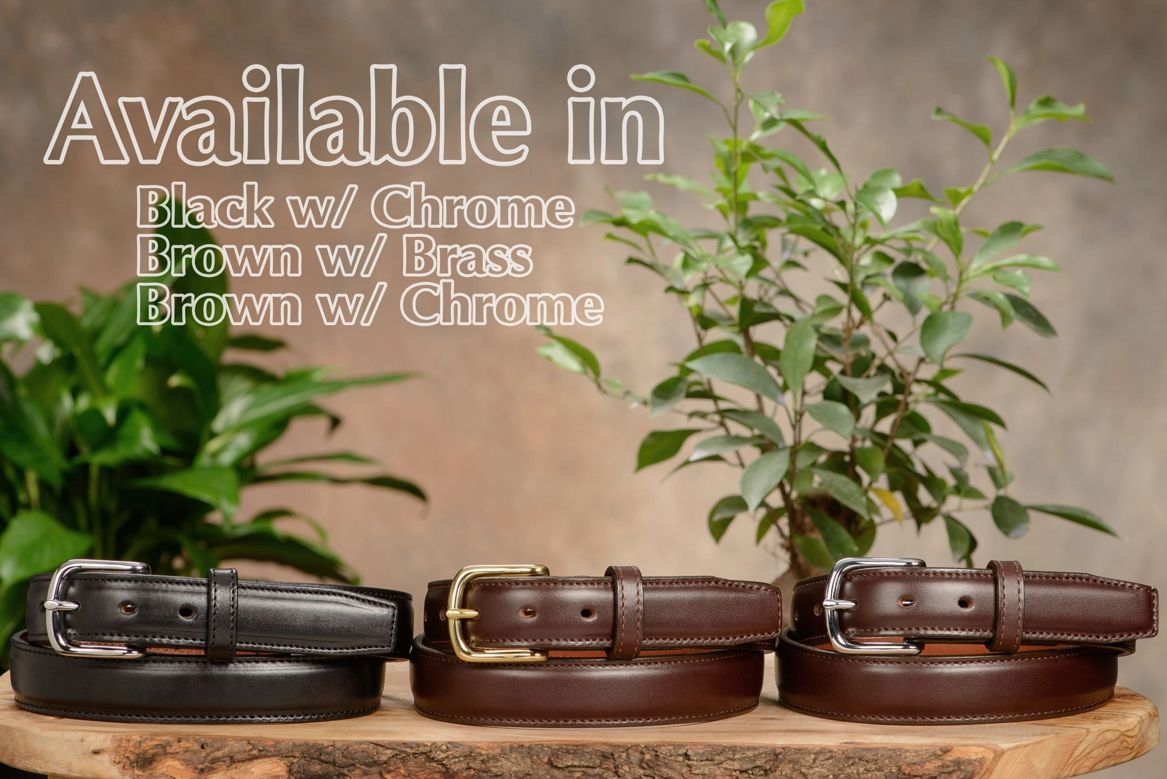 The Stallion: Men's Chocolate Brown Stitched Italian Leather With Steel Core And Chrome Buckle 1.25"