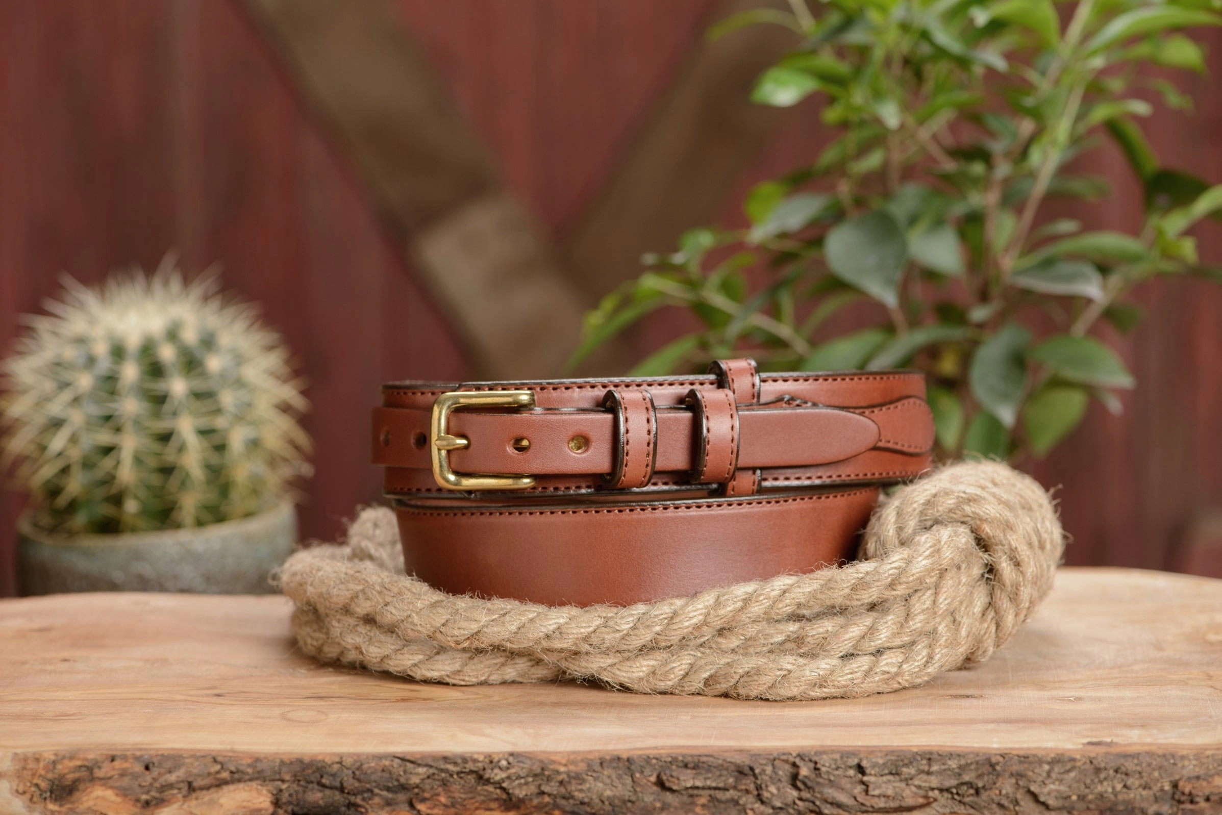The Walker: Medium Brown Stitched Ranger 1.50"