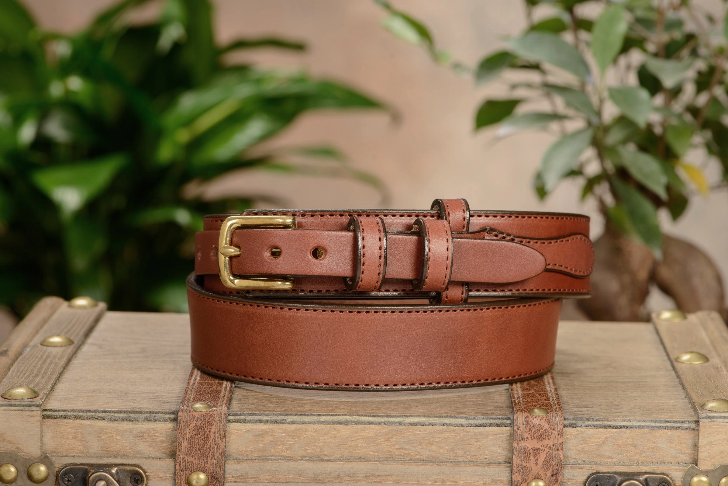 The Walker: Medium Brown Stitched Ranger 1.50"