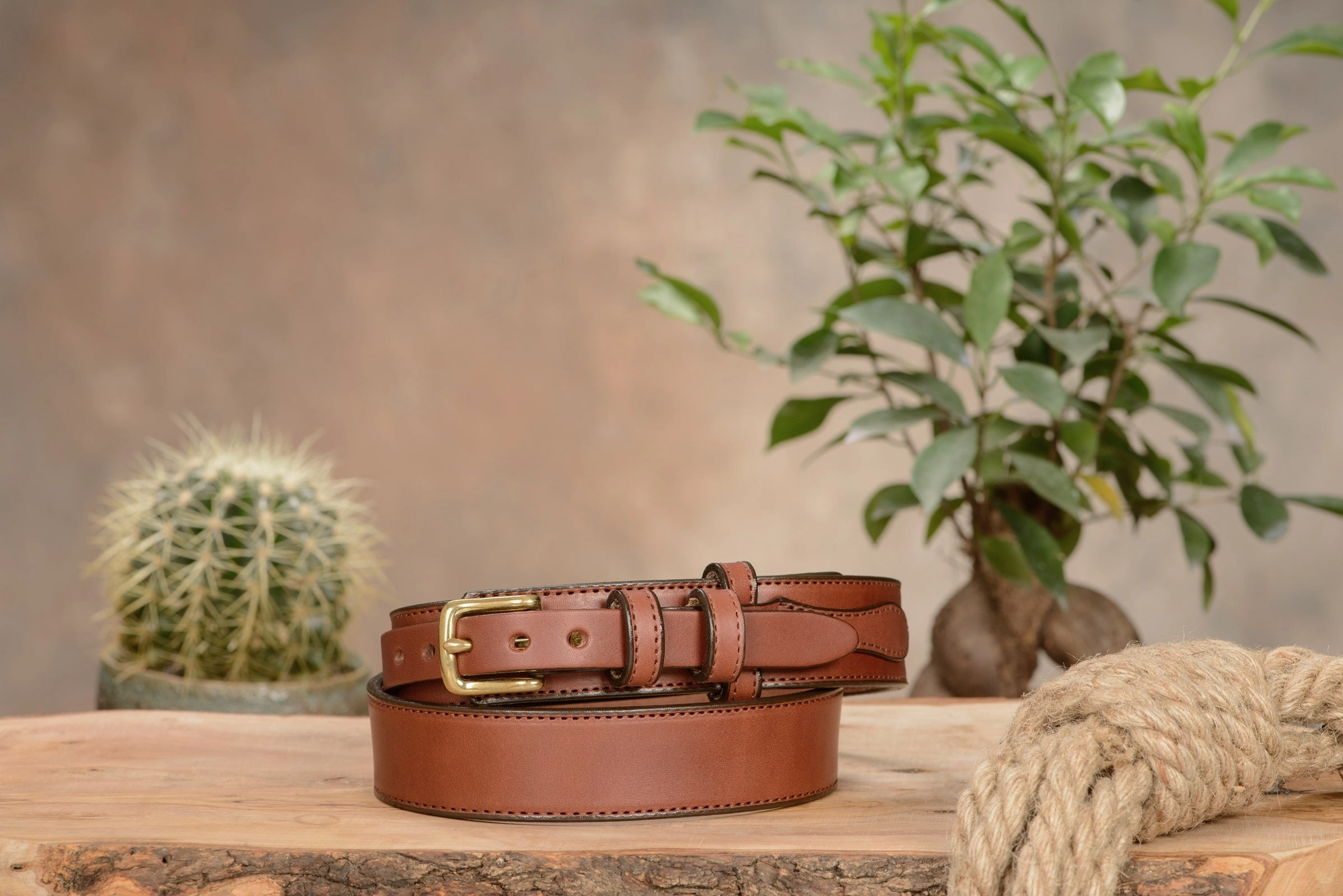 The Walker: Medium Brown Stitched Ranger 1.50"