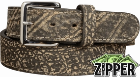 Tree Bark Elephant Money Belt With 25" Zipper 1.50" Wide