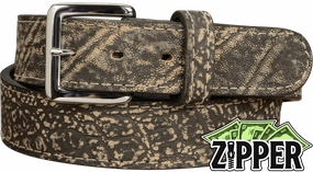 Tree Bark Elephant Money Belt With 25" Zipper 1.50" Wide