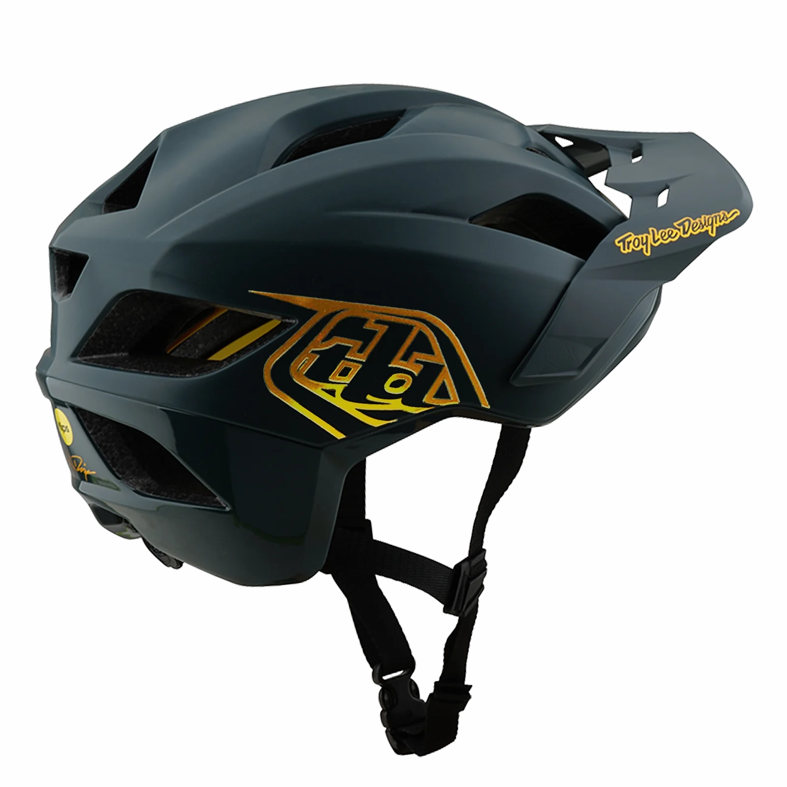 Troy Lee Designs Flowline MTB Helmet - Point - Gray-Gold