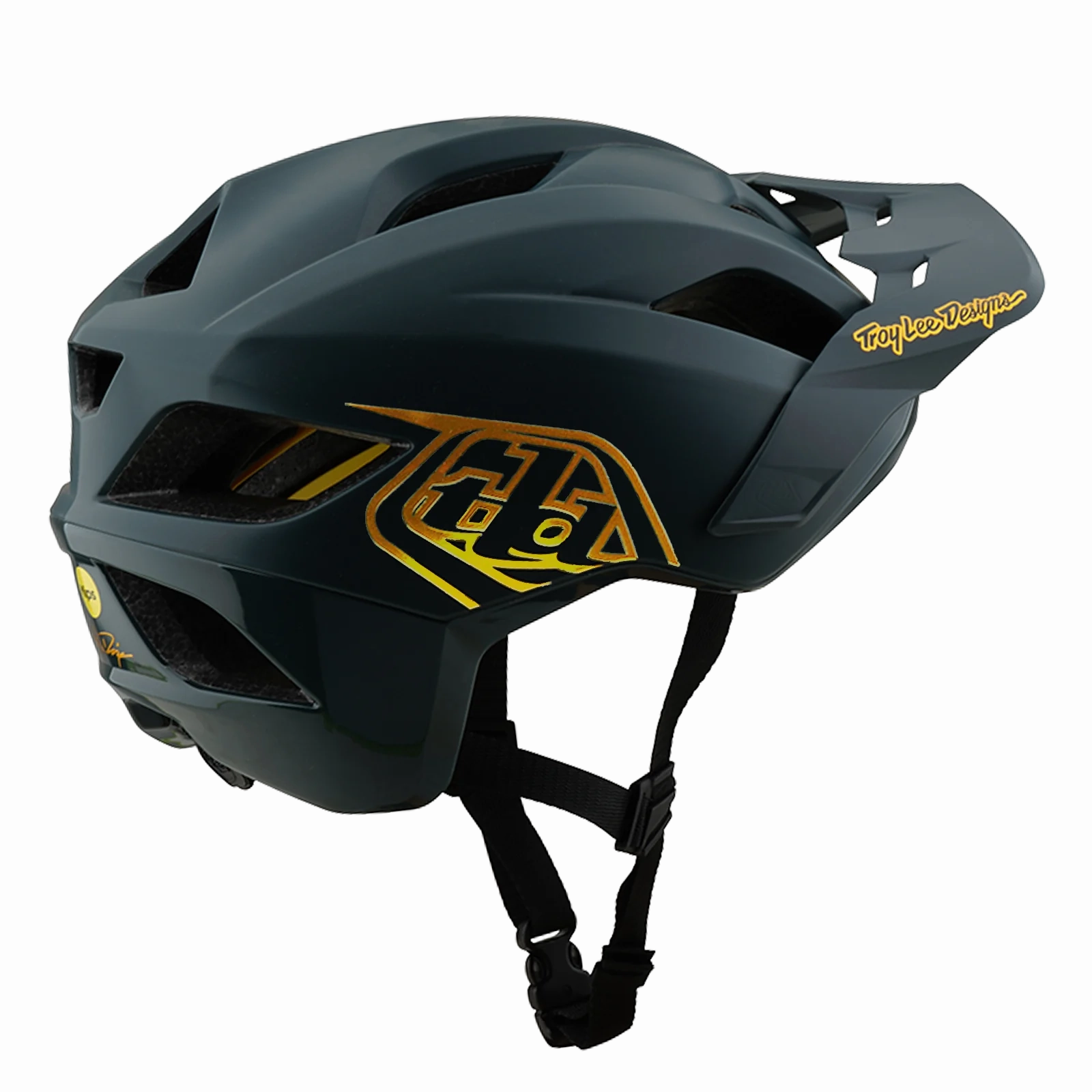 Troy Lee Designs Flowline MTB Helmet - Youth - Point - Gray-Gold